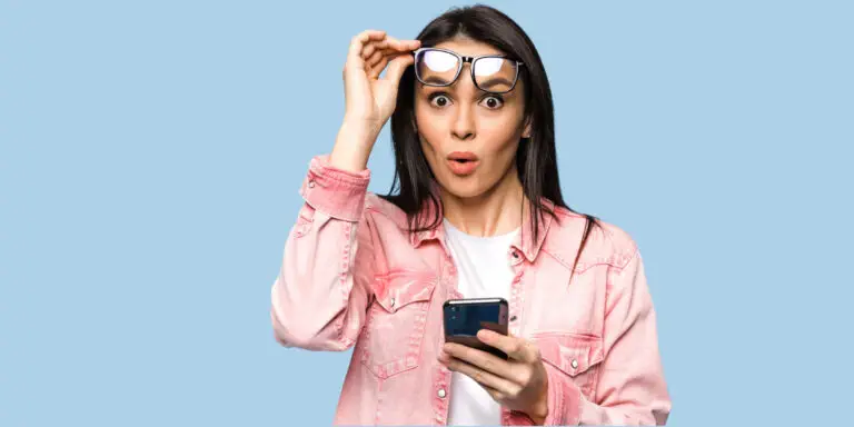 woman shocked at phone